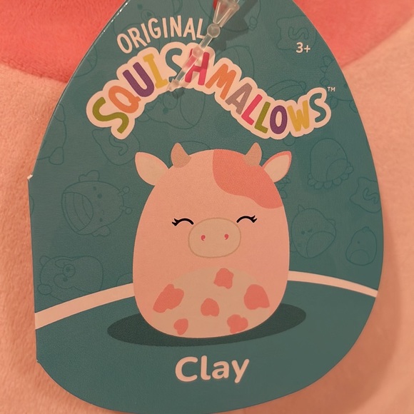 NWT 16” Clay the Strawberry Pink Cow Squishmallow - Picture 3 of 4